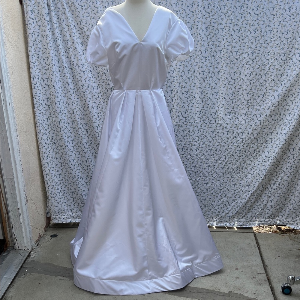 Handcrafted Elegant White Wedding Gown